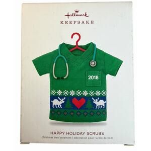 Hallmark Happy Holiday Scrubs 2018 Christmas Keepsake Ornament Medical Doctor